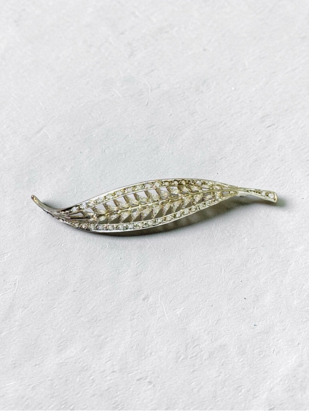 Vintage European Sterling Silver Brooch with Trombone Clasp